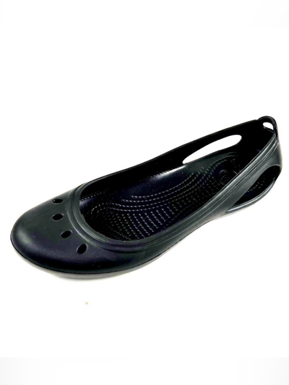 Crocs Women’s Black Slip-On Comfort Ballet Flats Sz 8